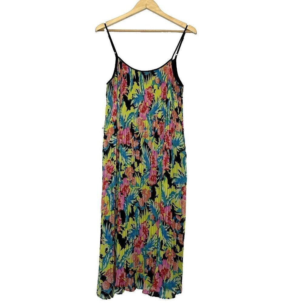 Loft‎ Pleated Sleeveless Dress Floral Large